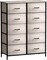 Sorbus Dresser with 10 Drawers - Storage Unit Organizer Chest for Clothes - Bedroom, Room, Nursery, & Closet - Steel Frame, Wood Top & Handles, and Easy Pull Fabric Bins